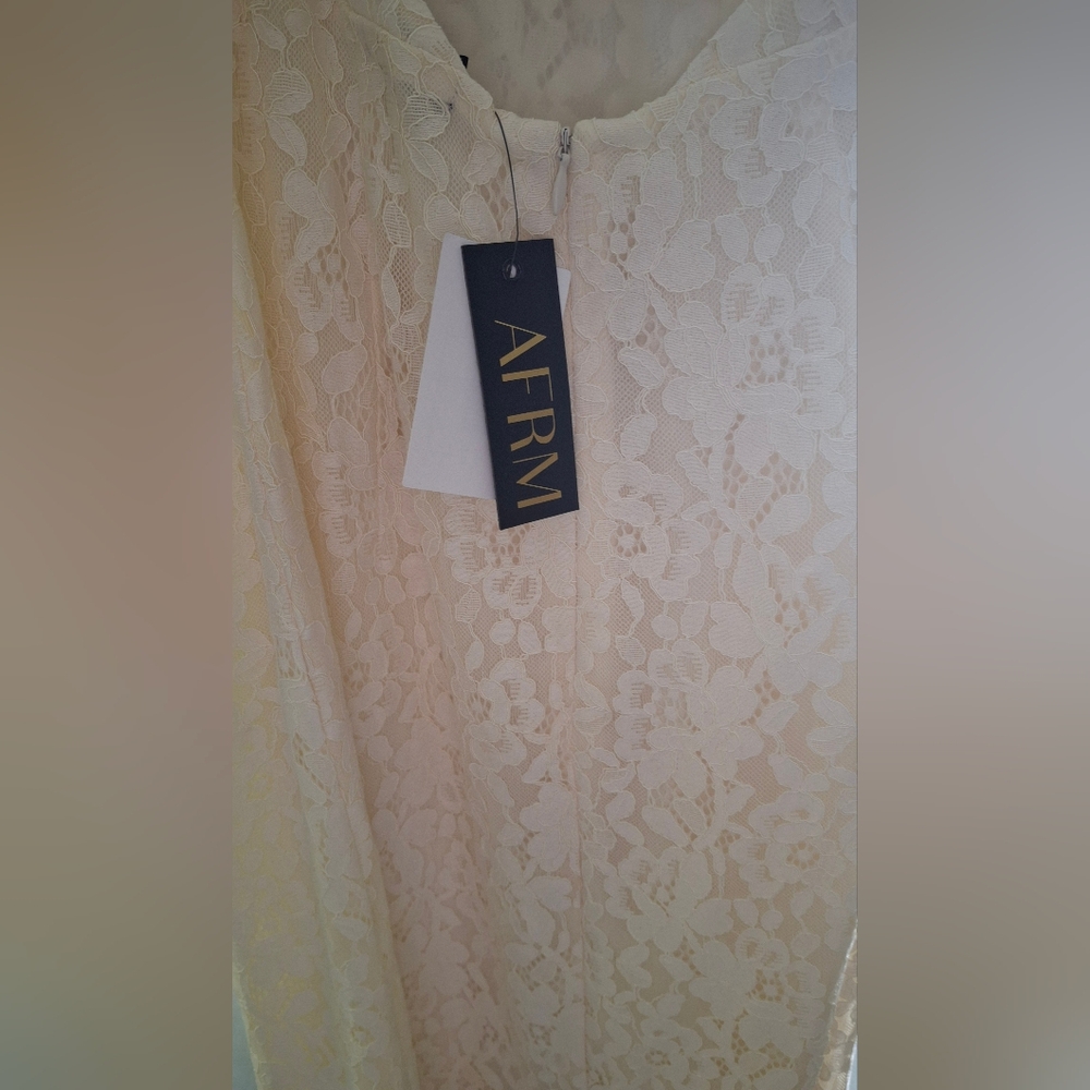 AFRM Ivory Lace Backless Dress - Picture 6 of 8